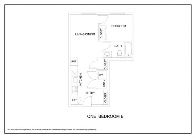 One Bed 526 floor plan